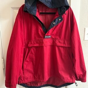 Chaps Red and Navy Hooded Jacket